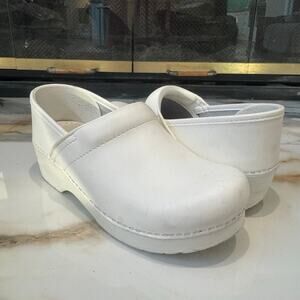 Dansko Professional White Leather Nursing Clogs Mules Slides Size 38